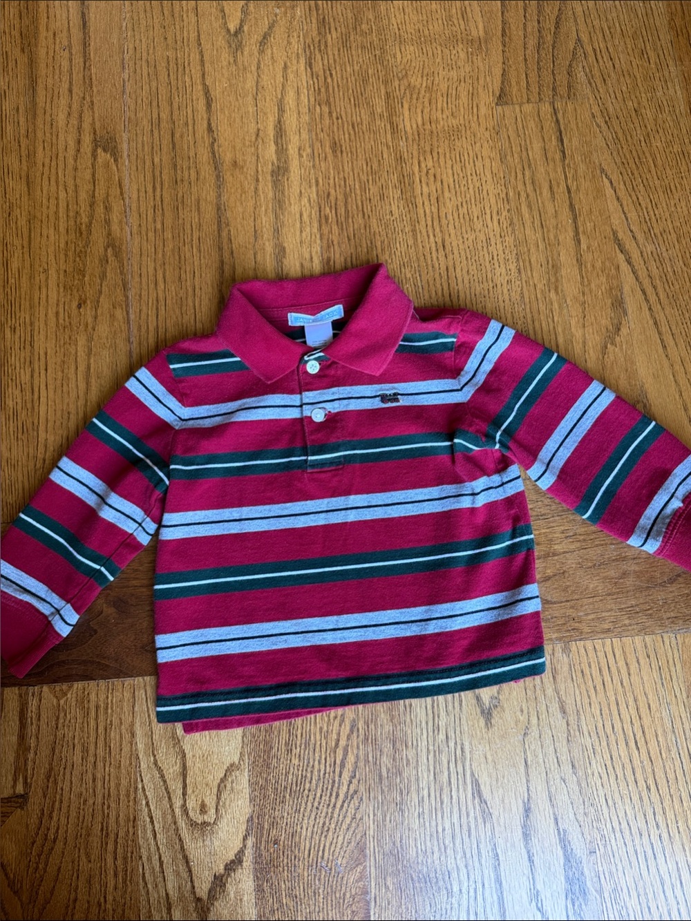Janie and Jack Striped Long-Sleeve Polo w/ Train icon